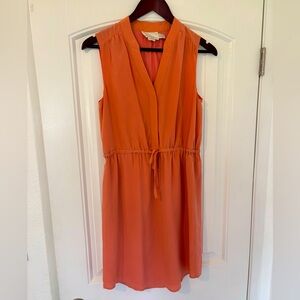 Cynthia Rowley Peach Silk Sleeveless V-Neck Mini Dress- Size 2